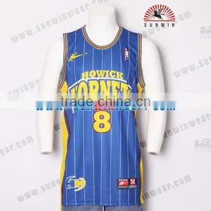 2016 Best Sublimation 100% Polyester Basketball Jersey Custom Logo Design Latest Basketball Jersey thumbnail-1