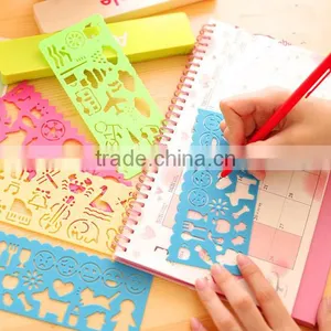 Plastic DIY Stencil Drawing Template for Scrapbooking,Planner,diary,set of 4 PCS thumbnail-1