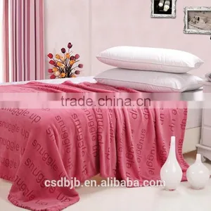 China Wholesale 100 Polyester Letter Printed Pink Sherpa Blanket Throw Blanket thumbnail-1