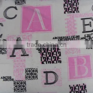 Words Design Printed Coral Fleece Velvet for Blankets thumbnail-1
