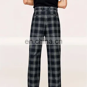 Most Fashionable In 2017 Wholesale Men Casual Checked Wide Leg Trousers thumbnail-3
