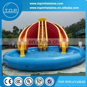 Large Inflatable Double Tube Slide With Pool, Inflatable Water Park Slides for Sale thumbnail-1