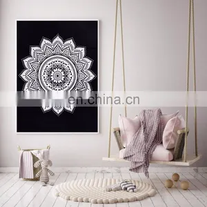 Indian Latest Tapestry Throw Cotton Yoga Mat Ombre Mandala Design Meditation Wall Hanging thumbnail-1