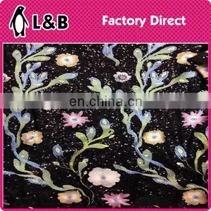 New Fashion Wholesale Flower Embroidery Sequin Fabric thumbnail-3