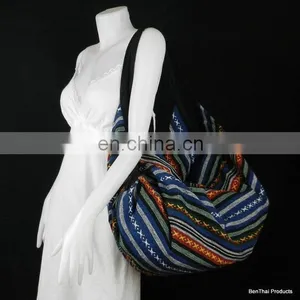 Handmade Neon Hand Woven Cotton Backpack Crossbody Bag Vegan Duffle Bag Gym Bag Luggage Suitcase Travel Bag Weekender Carry-On thumbnail-1