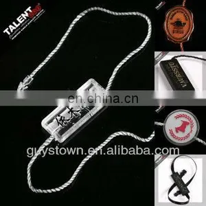 Custom New Fashion Brand Name Transparent String Seal Tag for Hangtag thumbnail-1