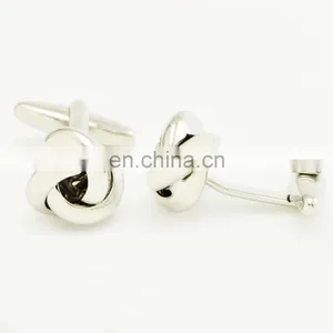 Gold Plated Fashion Design Men Silver Knot Cufflinks thumbnail-2