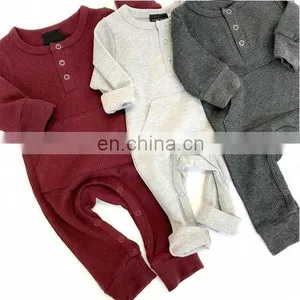Various Colors Infant Jumpsuit Rib Cotton Plain Baby Romper thumbnail-1