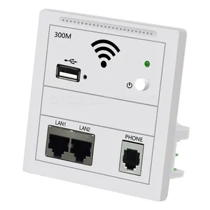 300Mbps Indoor Wireless Wall AP WiFi Router AC100V 240V 802.3af POE Power Access Point With USB Charging Phone RJ11 RJ45 On-off thumbnail-3