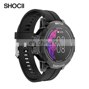 N15 Fashion Dual Headset Talk Heart Rate Blood Pressure Monitoring Local Music BT Calling Wireless Earphone 2in1 Smart Watch thumbnail-1