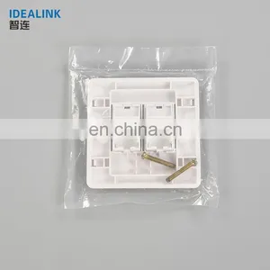 Dual Port 86*86mm UK Type 3M Face Plate RJ45 Network Cable Wall Plate for Network thumbnail-4