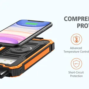 Outdoor Waterproof Portable Folding Wireless Charging Solar Power Bank 20000mAh Ultra Large Capacity Fast Charging Emergency Mobile Power Supply thumbnail-1
