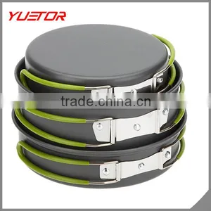 Portable Aluminum 2-3 People Outdoor Tableware Camping Cookware Set Multifunctional Picnic Cooking Set for Outdoor Stove Quality Choice thumbnail-1