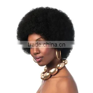 Short Curly Big Afro Wigs for Black Women Synthetic Braiding Hair thumbnail-1