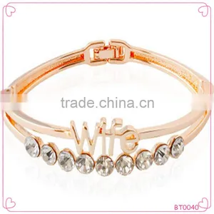 Wedding Jewelry Stainless Steel Love Heart Bangles Bracelet For Wife thumbnail-1