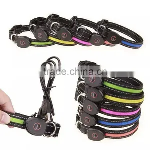 Peach Shape Rechargeable LED Light USB Dog Collar Rechargeable Recycling Pet Collars With USB Cable thumbnail-1