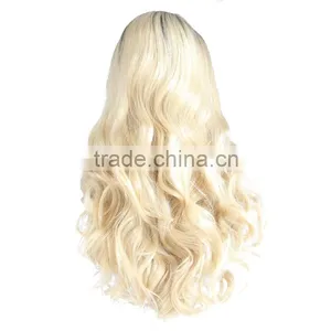 Hot Selling 1b 613# Long Style Synthetic Wig Body Wave Lace Front Wig thumbnail-3