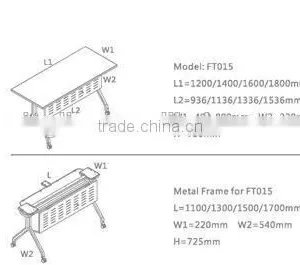 Moving Folding Frame Training Table With Castor thumbnail-5
