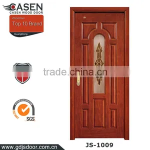 Single Swing Mahogany Solid Wood Tempered Glass Door thumbnail-3