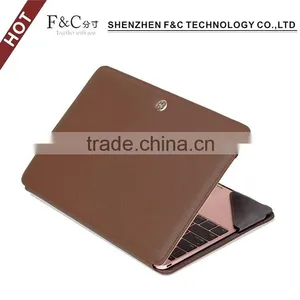 PU Leather Material Folio Cover Wholesale Case for Macbook Pro Laptops 11" 12" 13" 15" thumbnail-3