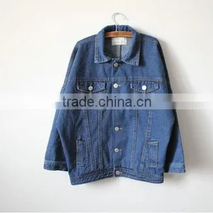 2014 New European and American Women's Long Sleeve Varsity Jacket Denim Shirt Women Denim Coat,hot! thumbnail-4