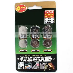 OEM Service Button Battery Blister Packing: 3V 6pcs CR2032 CR2025 CR2016 thumbnail-1