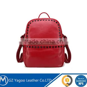 Cool Leisure School Backpack Rivet Backpack Bag thumbnail-1