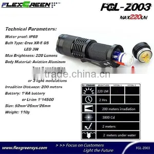 AA Battery Q5 Led Military Mini Flashlight thumbnail-3