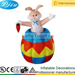 Easter Bunny Inflatable Lighted Rabbit Holding Carrot Indoor Outdoor Decoration thumbnail-1