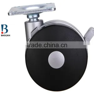 2016 Newest 3-inch Black Metal Plate Nylon Plastic Rivet Swivel Caster With Brake thumbnail-5