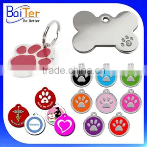 Custom Engraved Enemal Pet Id Tag Dog Pawprint Engraved Pet Charms Collar Id Dog Tag Personalised Engraved Paw Print Dog Tag Quality Choice thumbnail-1