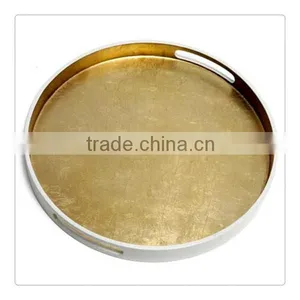 Gold Serving Plastic Round Tray thumbnail-1