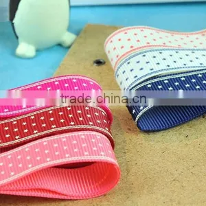 Silk Ink Print Grosgrain Ribbon, Silver Foil Satin Ribbon,Custom ,Logo Printed thumbnail-1