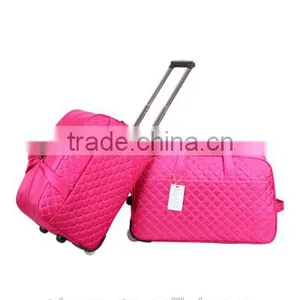 2015 China Factory Polyester Pink Color Travel Trolley Luggage Bag for Girls Quality Choice thumbnail-1