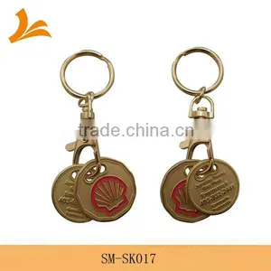 SM-SK017 Gold Metal Trolley Coin Keyring thumbnail-1