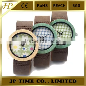 2016 Newest Bamboo Wooden Watch 2016 With Cloth Dial Face Quartz Watches thumbnail-4