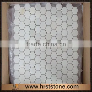 Italian Round Calacatta White Marble Mosaic thumbnail-1