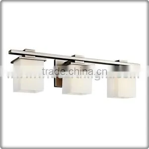 UL CUL Listed Light Supplier Nickel 3 Light Modern Hotel Bath Wall Sconce With Glass Shade W40150 thumbnail-1