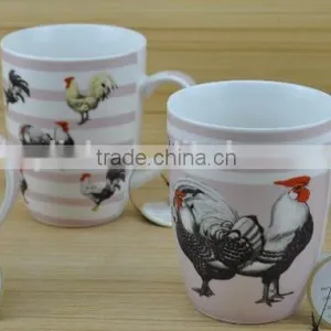 11OZ Hens Design Full Decal Print Coffee Cups, Shiny Surface Porcelain Mug, KL5004-11042 thumbnail-1