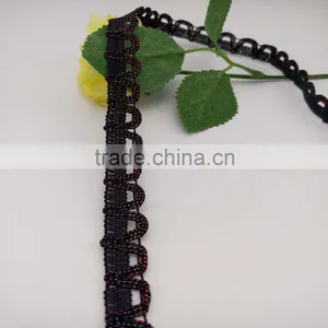 Braid Gold Wire Three Loops Black Trimming Tape Button Loop Lace Trim thumbnail-1