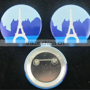 New Arrival Fashion Promotional Gift Tinplate Badge With Tower Picture thumbnail-1