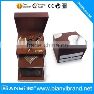 Classical 7 in 1 Gift Set Including Tie,watch,wallet,key Chain,pen,tie Clip in Wooden Gift Box thumbnail-1