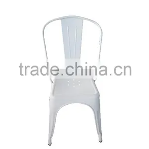Industrial Metal Side Chair Gloss Finish Dinning Colorful Stackable Chair thumbnail-1