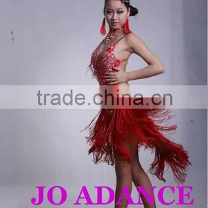 Latin Dance Dress Dance Competition Dress Latin Dance Costumes Ms. Dance Skirt Dance Competition Dress Tights thumbnail-1