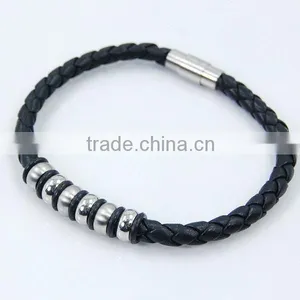 China Wholesale Real Leather And Luxury Leather Bracelet For Men thumbnail-4