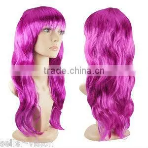 Ladies Full Wavy Wig Curly Party Wavy Wig Cosplay Wig PURPLE thumbnail-1