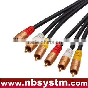 Assembly Type A/V Composite Cable 3xRCA Plug to 3xRCA Plug Red/White/Yellow thumbnail-1
