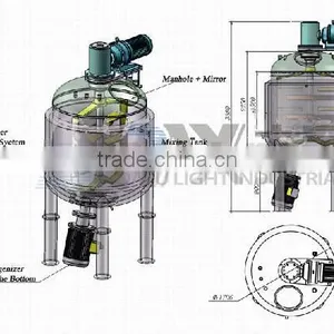 Stainless Steel Liquid Syrup Blender/Mixing Tank for Food Beverage Pharmaceutical thumbnail-1
