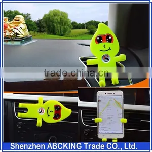No Charger Desktop Phone Stand Compatible Brand Cartoon Face Multi-functuional Car Holder thumbnail-1