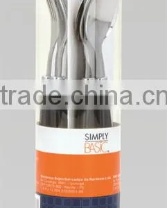 12pcs Plastic Handle Cutlery Set by Machine Polish thumbnail-1